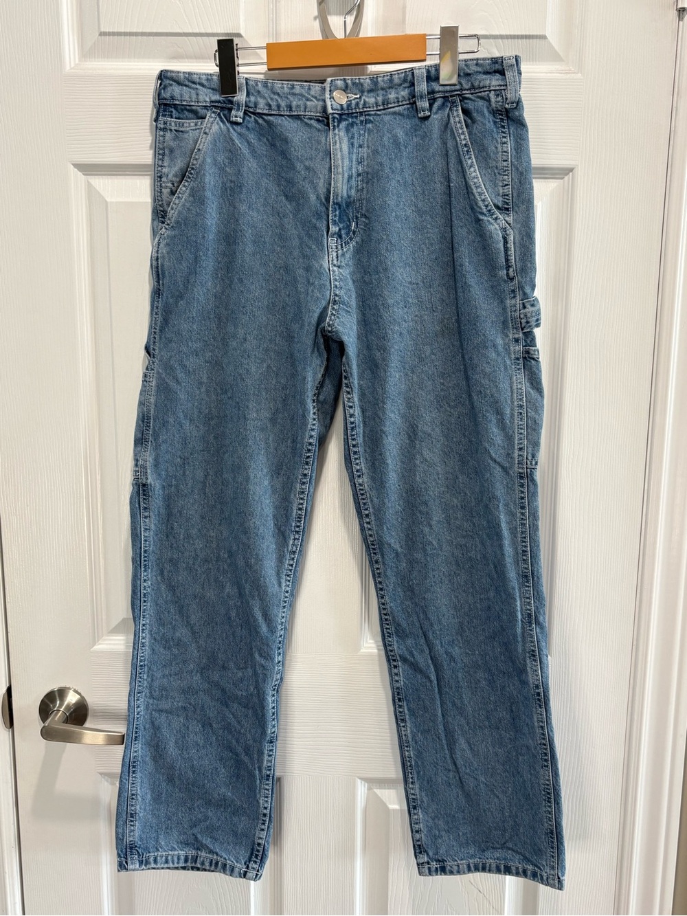 Pull & Bear Carpenter Style Indigo Blue Straight Leg Denim Jeans 31